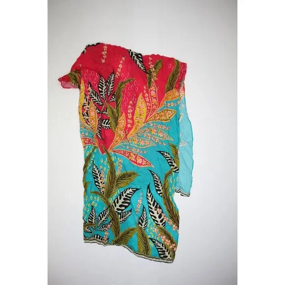 Agua Bendita Dara Lula Cover Up Multicolor Bright Print Lightweight Floral OS - Picture 3 of 7